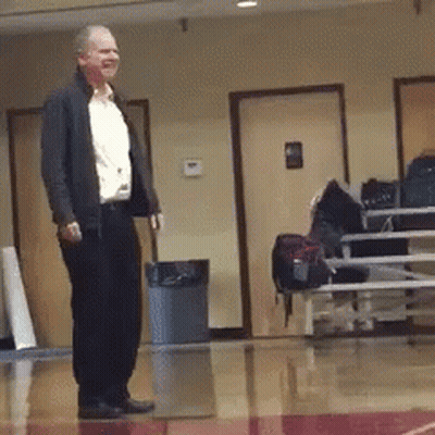 Man In Black Jacket On Basketball Court GIF