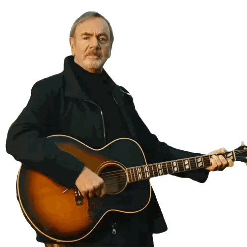 Man In Black Jacket Playing Acoustic Guitar Sticker