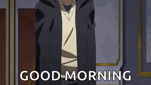 Man In Black Jacket Saying Good Morning GIF