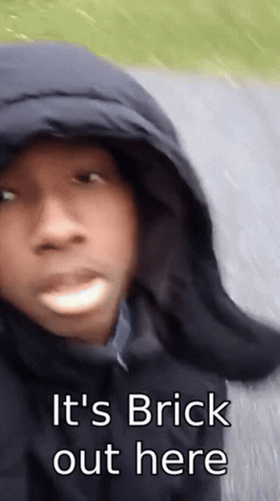 Man In Black Jacket Saying It's Brick Out Here GIF