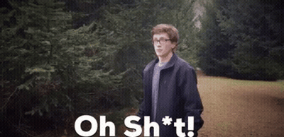Man In Black Jacket Saying Oh Shit In Woods GIF