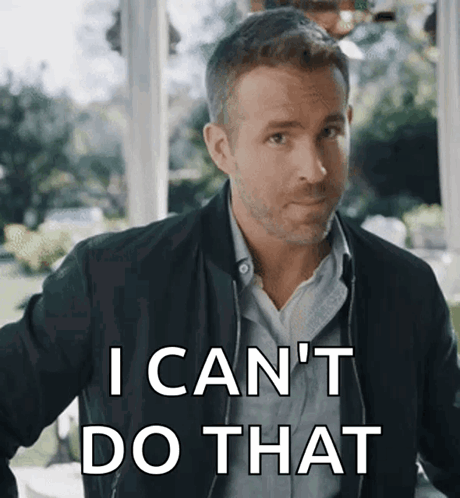 Man In Black Jacket Says I Can't Do That GIF