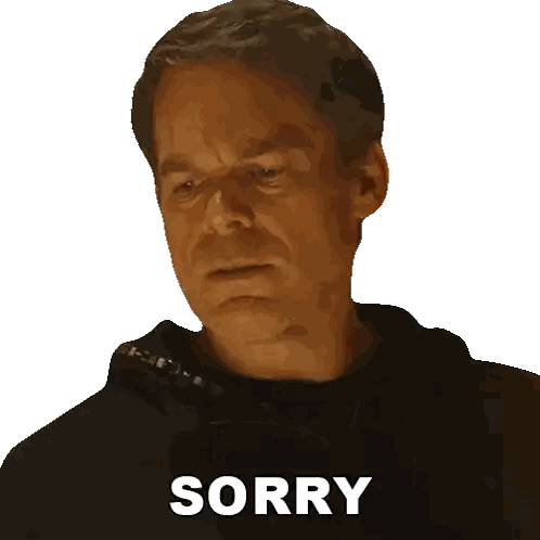 Man In Black Jacket Says Sorry Sticker