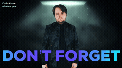 Man In Black Jacket Standing In Front Of Don't Forget Sign GIF