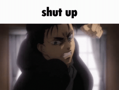 Man In Black Jacket With Fist Saying Shut Up GIF