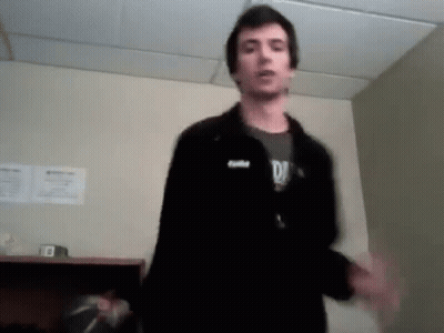 Man In Black Jacket With Gray Shirt And Letter D GIF