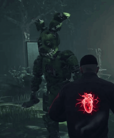 Man In Black Jacket With Heart On Back GIF