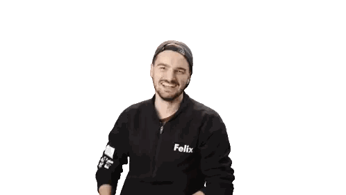 Man In Black Jacket With Letter F On Front Sticker