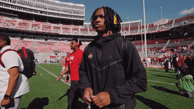 Man In Black Jacket With Ohio On Front GIF