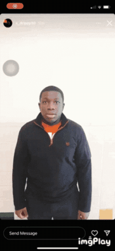 Man In Black Jacket With Send Message Button GIF