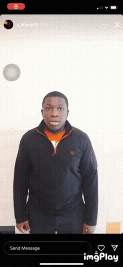 Man In Black Jacket With Send Message Button GIF