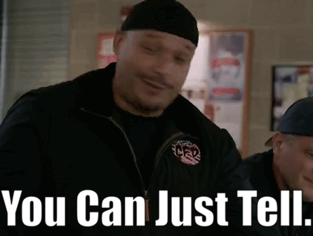 Man In Black Jacket With Words You Can Just Tell GIF