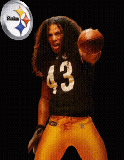 Man In Black Jersey 43 Holding Football GIF