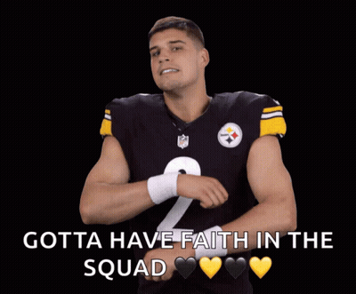 Man In Black Jersey Saying Gotta Have Faith In The Squad GIF