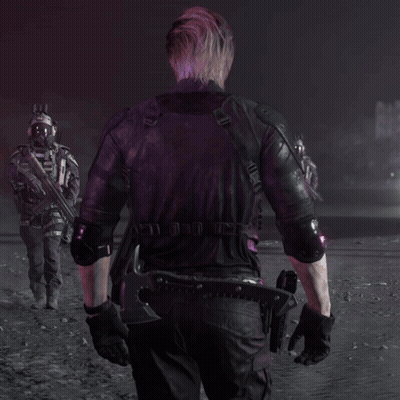Man In Black Leather Jacket Holding Gun GIF
