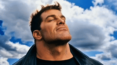 Man In Black Leather Jacket Looking Up GIF