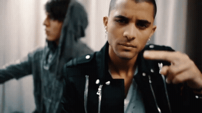 Man In Black Leather Jacket Pointing GIF
