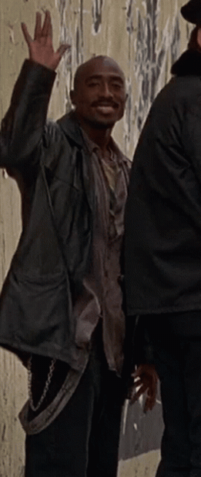 Man In Black Leather Jacket Waving GIF