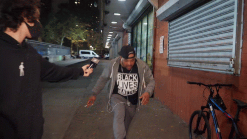 Man in Black Lives Matter Shirt
