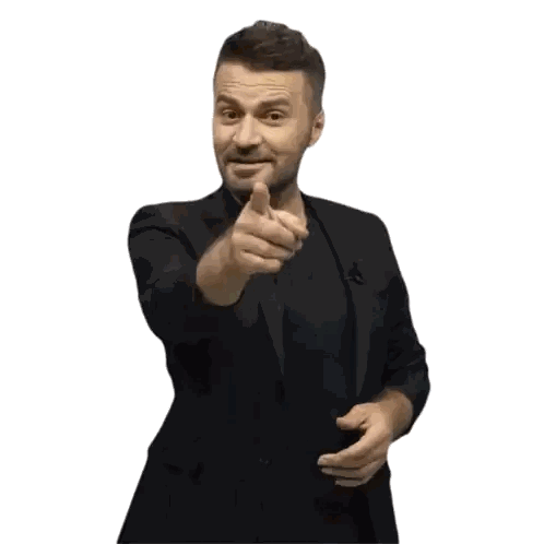 Man In Black Making Funny Face Sticker