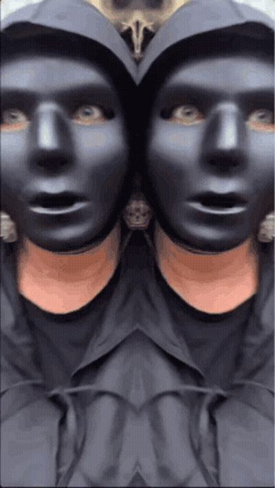 Man In Black Mask And Hood GIF