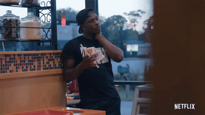 Man In Black Netflix T-Shirt GIF
