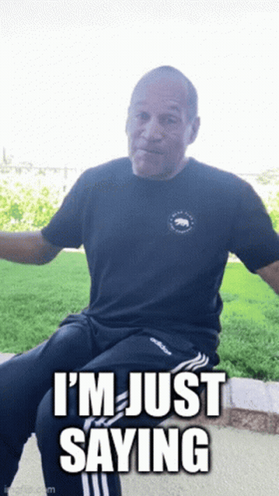 Man In Black Shirt And Adidas Pants Saying Just Saying GIF