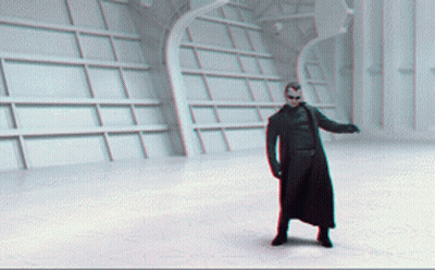 Man In Black Shirt And Gloves Blue Background GIF