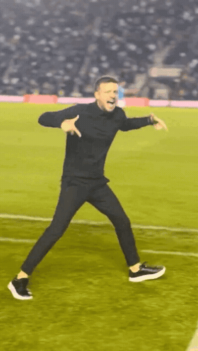 Man In Black Shirt And Pants Dancing GIF