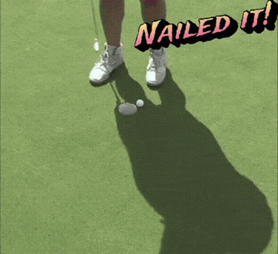 Man In Black Shirt And Pink Shorts On Golf Course GIF