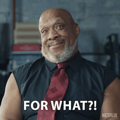 Man In Black Shirt And Red Tie Says What GIF