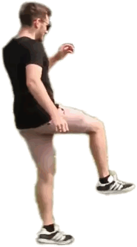 Man In Black Shirt And Shorts Standing Sticker