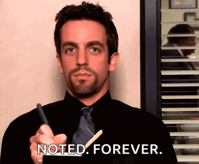 Man In Black Shirt And Tie Saying Noted GIF