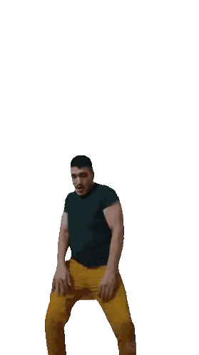 Man In Black Shirt And Yellow Pants Dancing Sticker