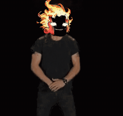 Man In Black Shirt Before Fire Saying Do It GIF