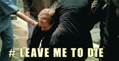 Man In Black Shirt Being Helped # Leave Me To Die GIF