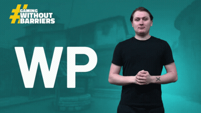 Man In Black Shirt Blue Background Gaming Without Barriers GIF
