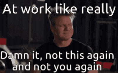 Man In Black Shirt Crying Says At Work Like Really Damn It Not This Again Not You Again GIF