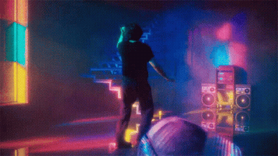 Man In Black Shirt Dancing In Club GIF