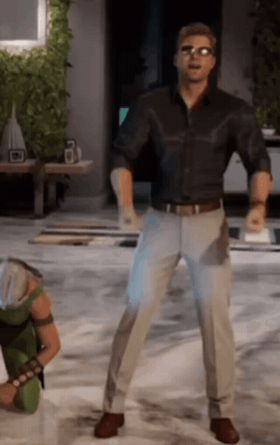 Man In Black Shirt Dancing In Video Game GIF