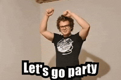 Man In Black Shirt Dancing Let's Go Party GIF
