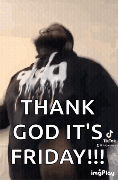 Man In Black Shirt Dancing Thank God It's Friday GIF