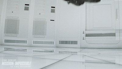 Man In Black Shirt Flying In Mission Impossible GIF