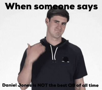 Man In Black Shirt Gesturing When Someone Says Daniel Jones GIF