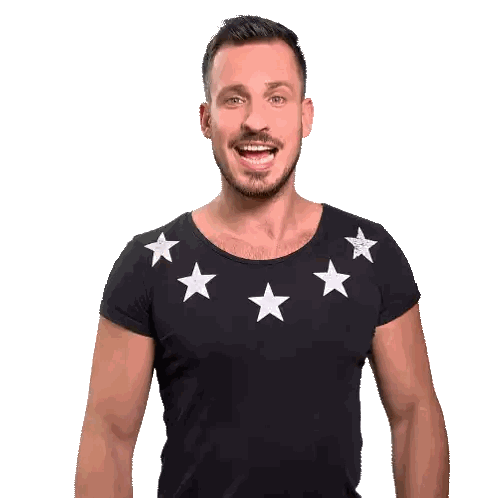 Man In Black Shirt Giving Two Thumbs Up Sticker