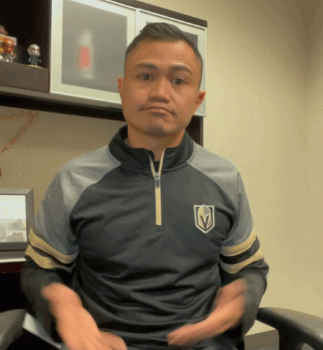 Man In Black Shirt Golden Knights Logo GIF
