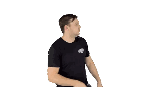 Man In Black Shirt Holding Gun Sticker