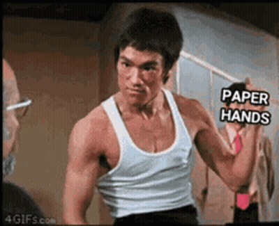 Man In Black Shirt Holding Knife And Spatula Getting Ready For Surgery GIF