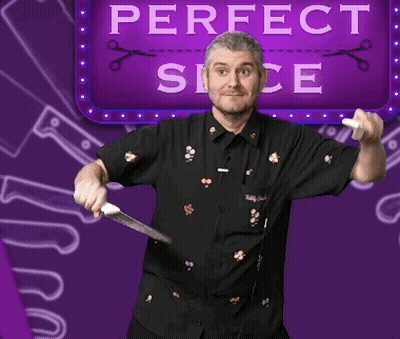 Man In Black Shirt Holding Knife GIF