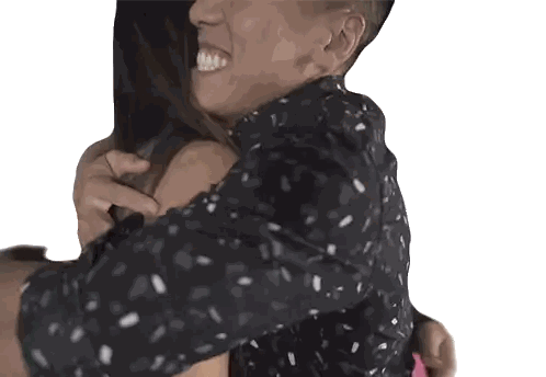 Man In Black Shirt Hugging Woman Sticker